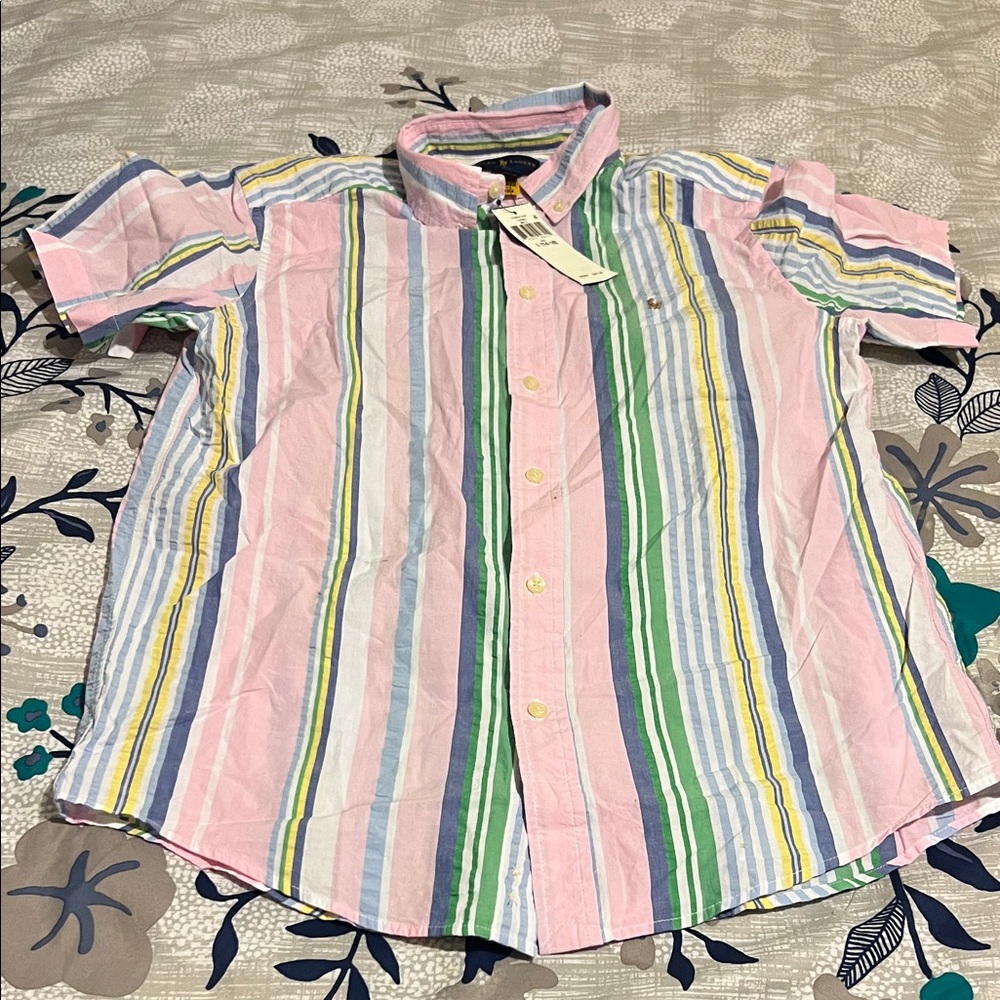 Brand New! Boy’s Colorful Striped Kids Shirt size L (14-16)